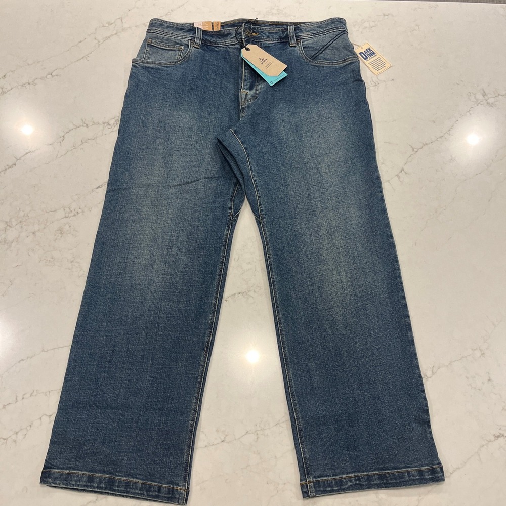 Prana NEW Axiom Jeans Mens 38 x30 Blue Denim Straight Leg Organic Cotton Stretch